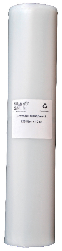 SOPSÄCK 125L 0,09 TRANSPARENT 10ST/RLE - Kulla Plast